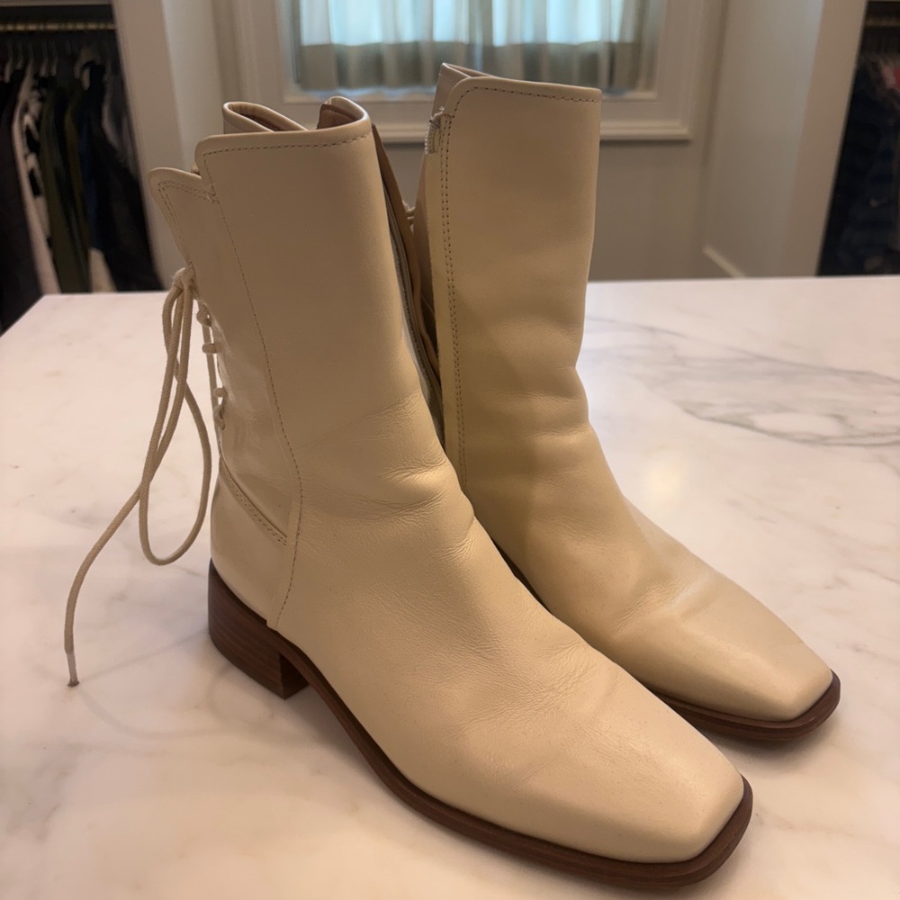 Sam Edelman Cream Ankle Boots